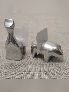 Place Card Holders Eight VTG Silver Accent Animal Shaped